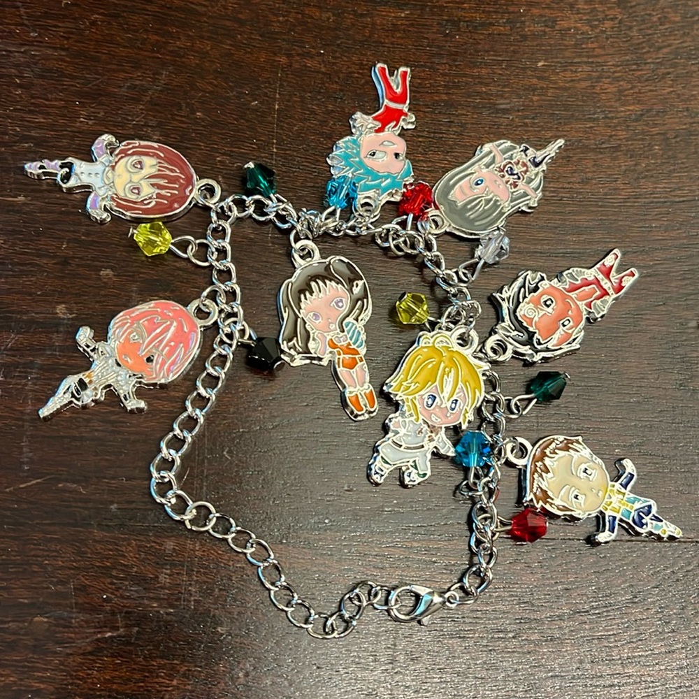 NWOT Seven Deadly Sins Charm Bracelet, Anime Bracelet